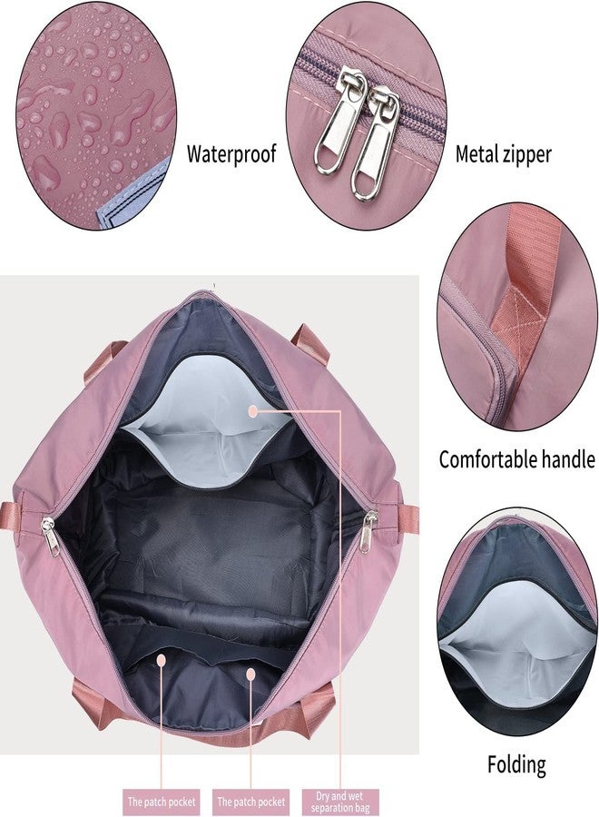 TECH LOGO ELECTRONICS Travel Bags for Women, Duffle Bags for Women Luggage, Foldable Vanity Traveling Bag, Waterproof Hand Bag for Ladies Personal Items (PINK) - Image 4